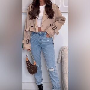 Zara cropped trench- size Large
